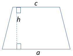 Trapez med de to sidelængder a og c, samt højden h